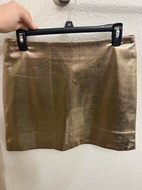 Brand New Forever 21 Metallic Gold Mini Skirt